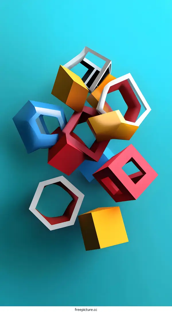 Colorful Geometric Shapes Abstract Background