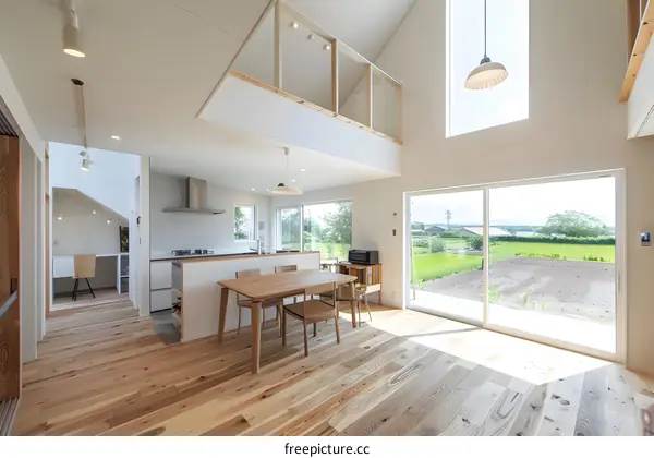 Modern Minimalist Home Interior Design With Large Windows