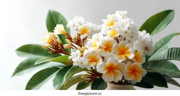 Beautiful Plumeria Bouquet Close Up