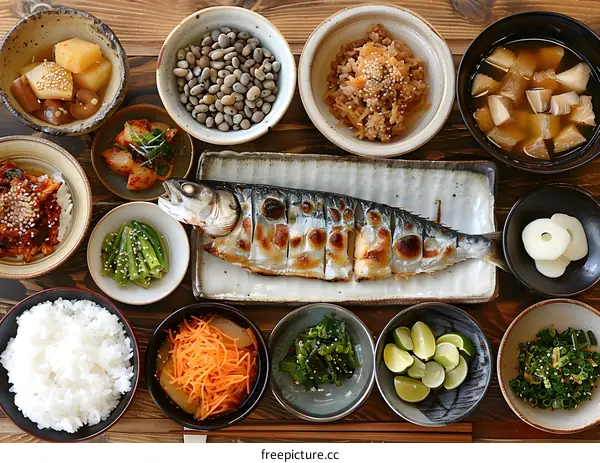 Japanese Set Meal with Grilled Fish