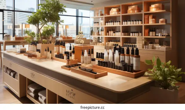 An Image of a Modern and Luxurious Skincare Store