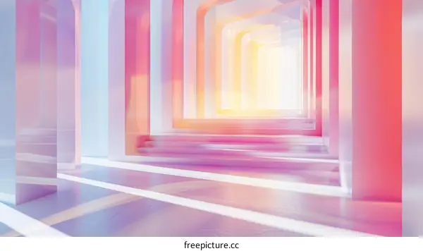 Pink and Blue Futuristic Sci-Fi Corridor