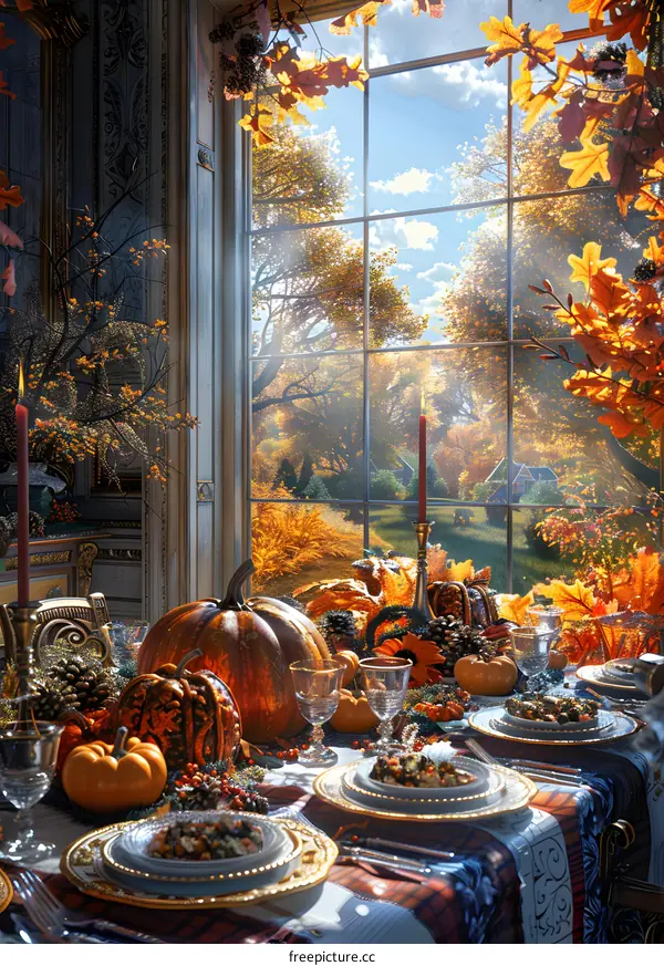 Thanksgiving dinner table