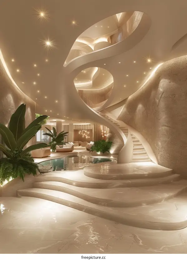 Luxury Villa Staircase Interior Design