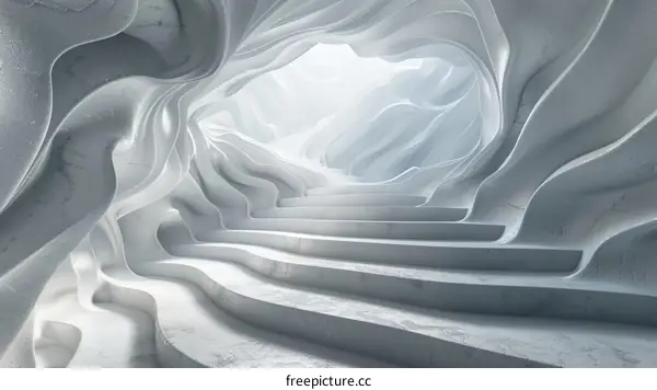 Abstract White Staircase Interior Design