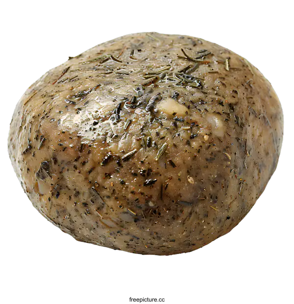 [Transparent Background PNG]Close-up of Cooked Dough with Herbs