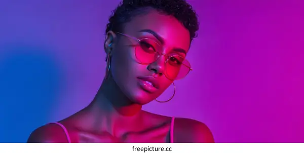 Stylish African American Woman in Trendy Sunglasses