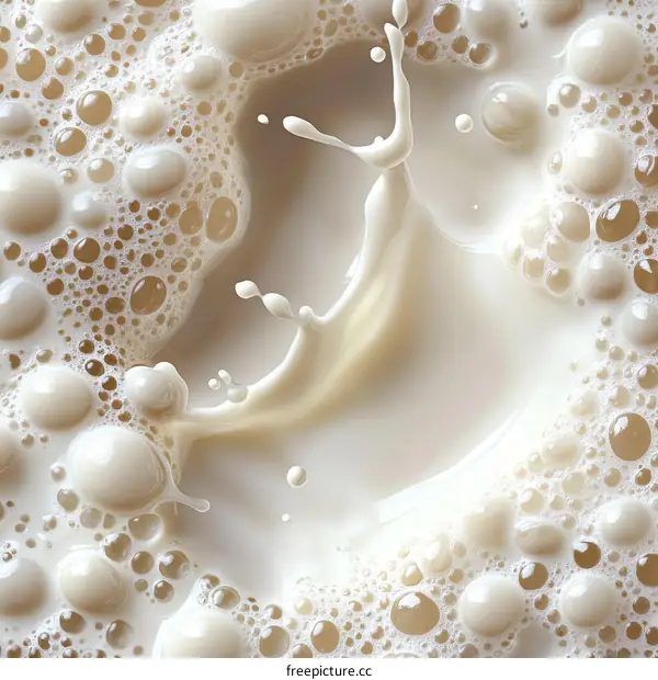 Milk Splash Texture and Bubbles