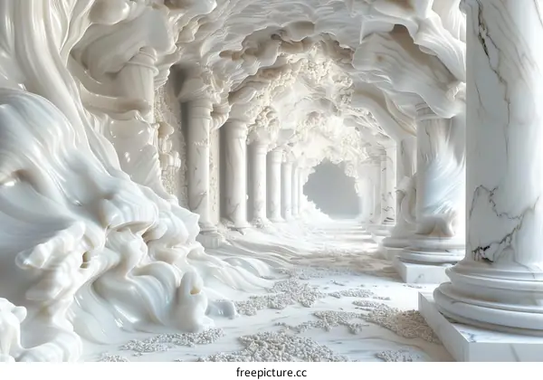 Grand Marble Hall with Ornate Columns and Arches