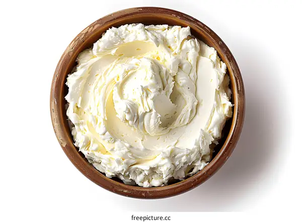 Bowl of Whipped Cream Cheese
