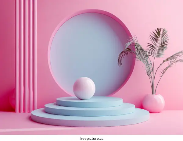 Pink geometric cylinders and spheres