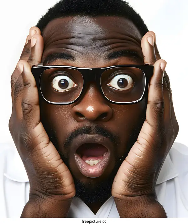 Man with Glasses Shocked by the News