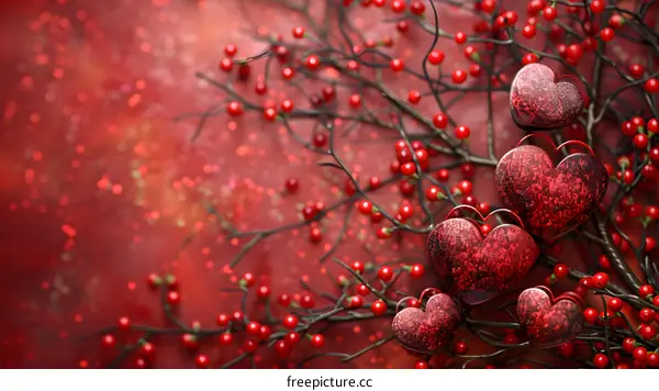 A heart-shaped ornament hanging on a tree