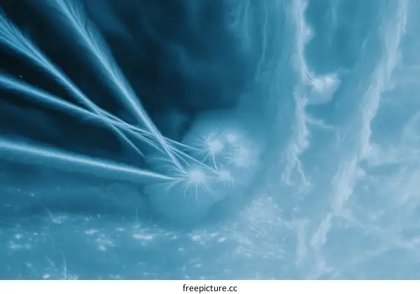 Abstract Blue Light Rays and Patterns