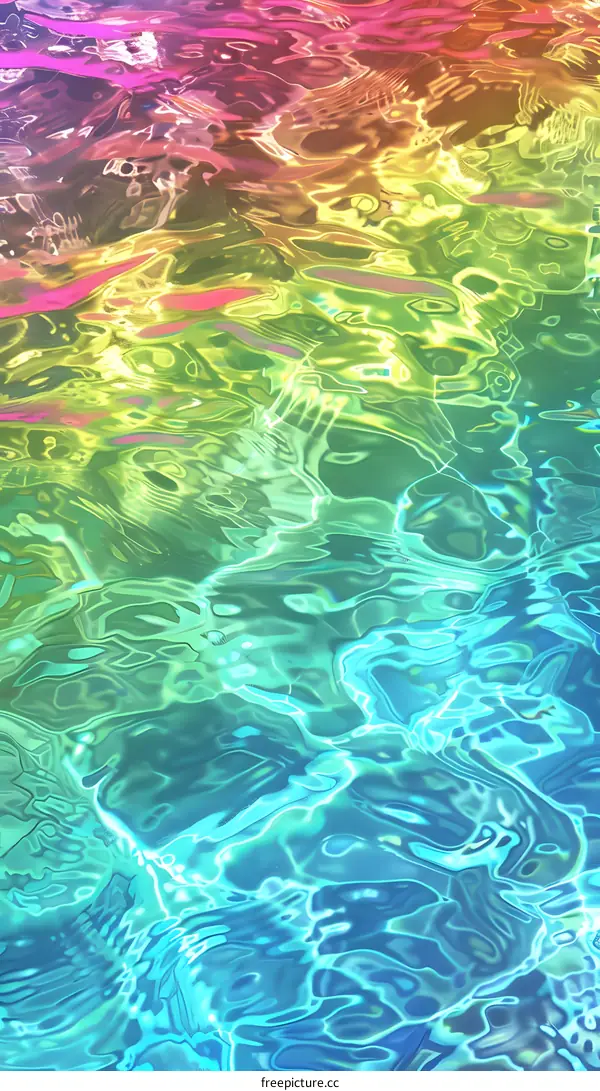 Abstract Rainbow Water Ripples Background