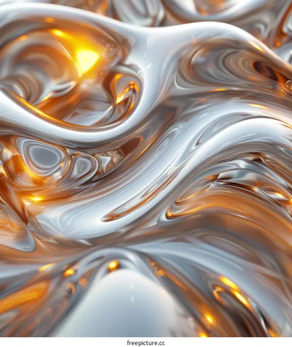 Abstract Liquid Metal Flowing Patterns