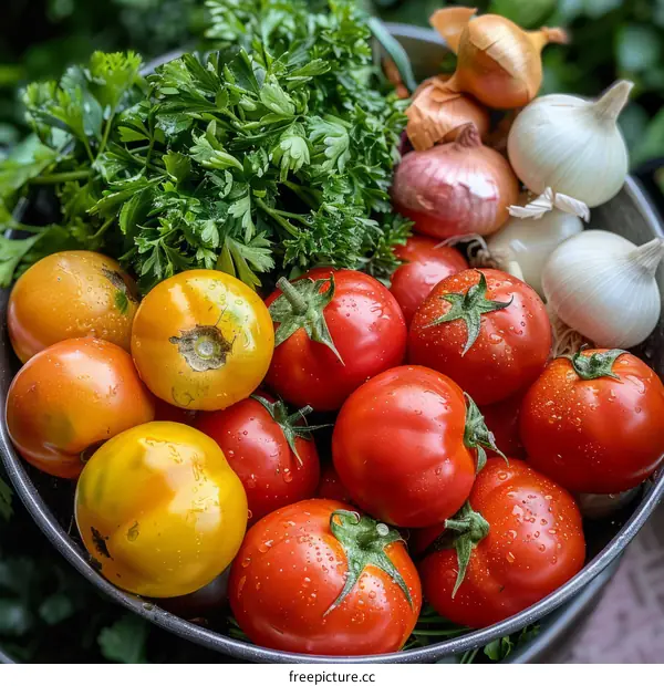 Fresh organic vegetables from the garden