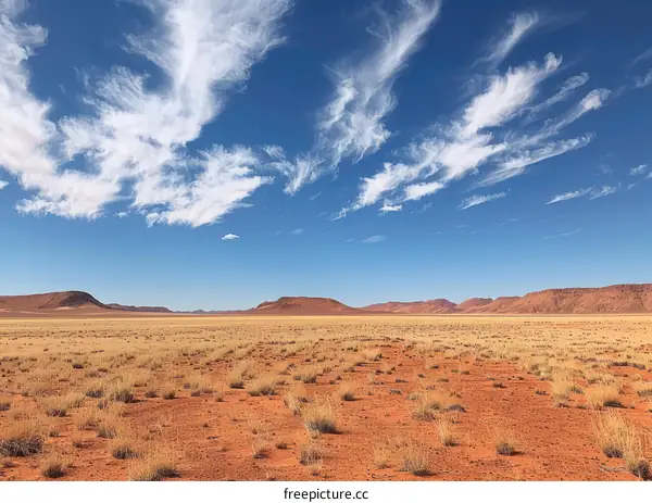 A vast expanse of the Namib Desert in Namibia, Africa