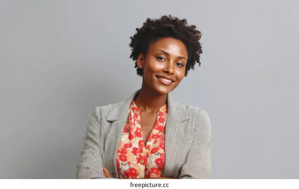 Smiling African American Woman in Business Attire