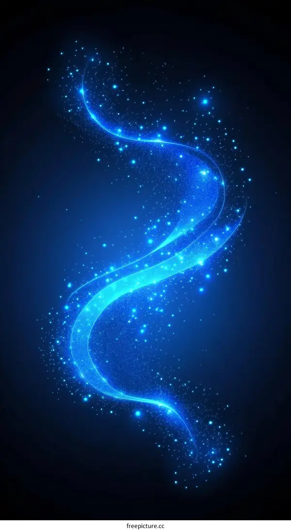 Abstract Blue Light Design with Glowing Lines