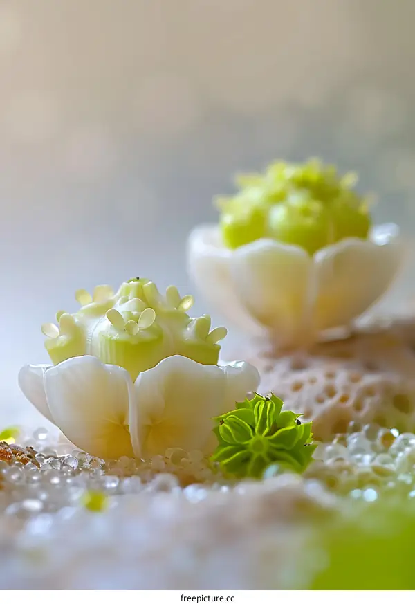 White Flowers on a Sandy Beach