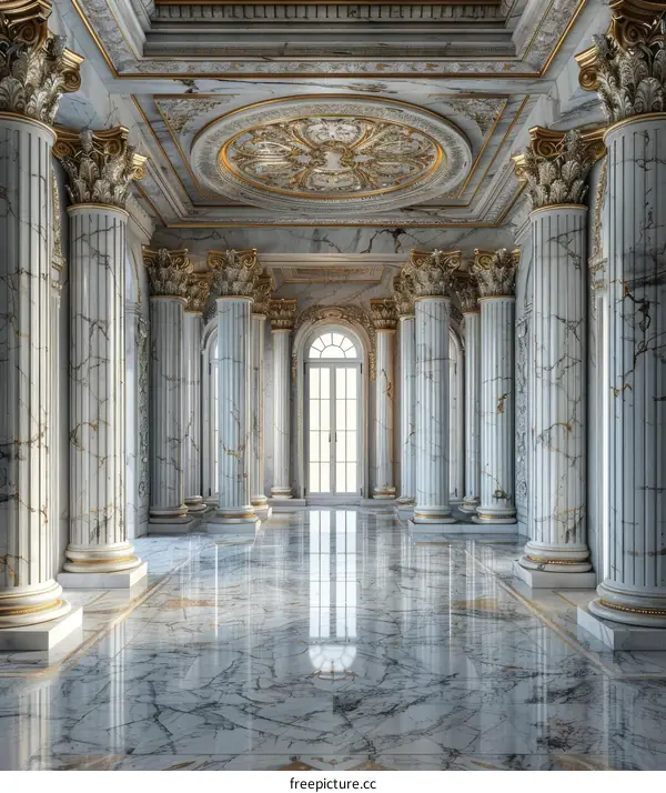 Grand Marble Hall Interior Design Illustration
