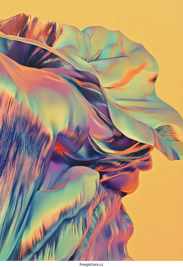 Abstract 3D Rendered Background With Colorful Shapes And Textures