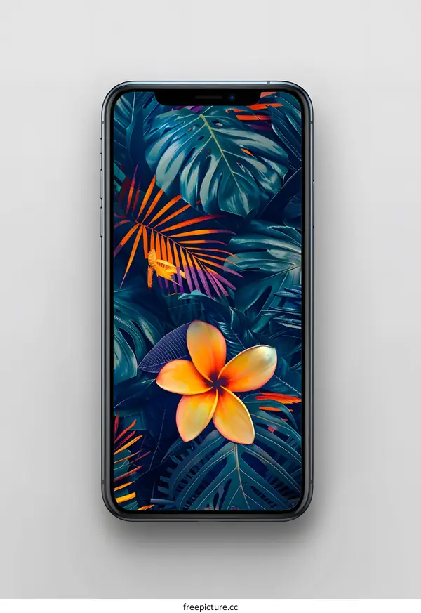 Phone Screen Tropical Flower Wallpaper