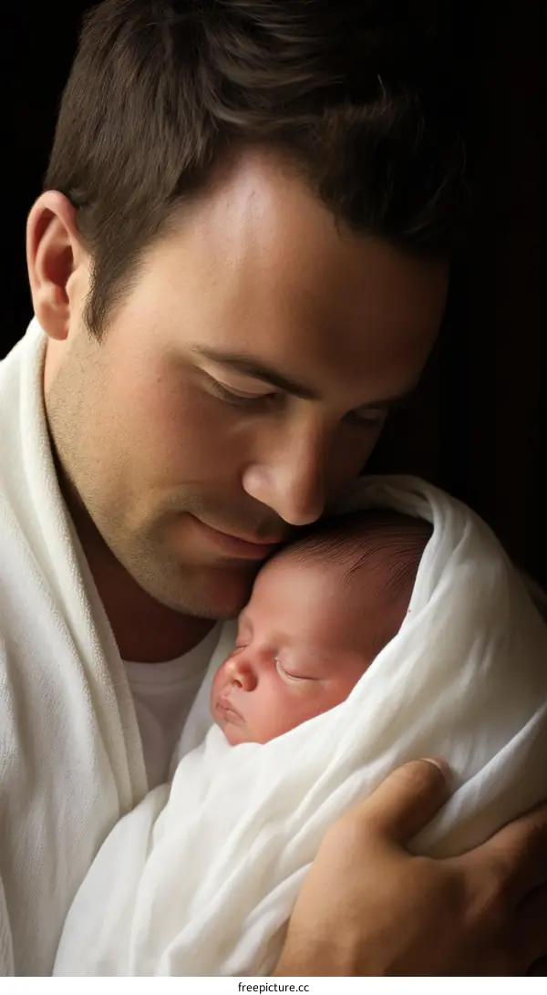 Father and newborn baby boy