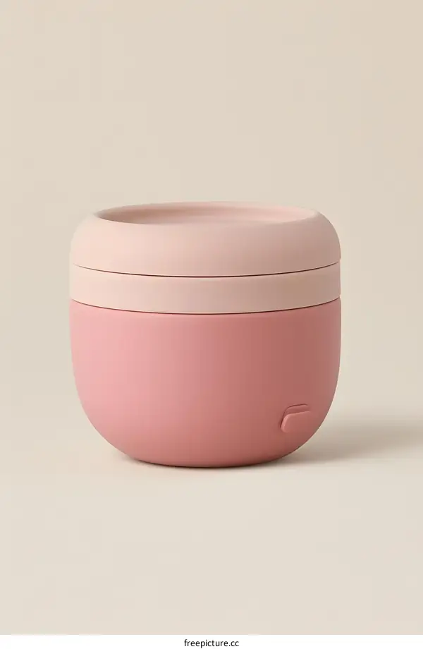 Pink Round Food Container With Lid
