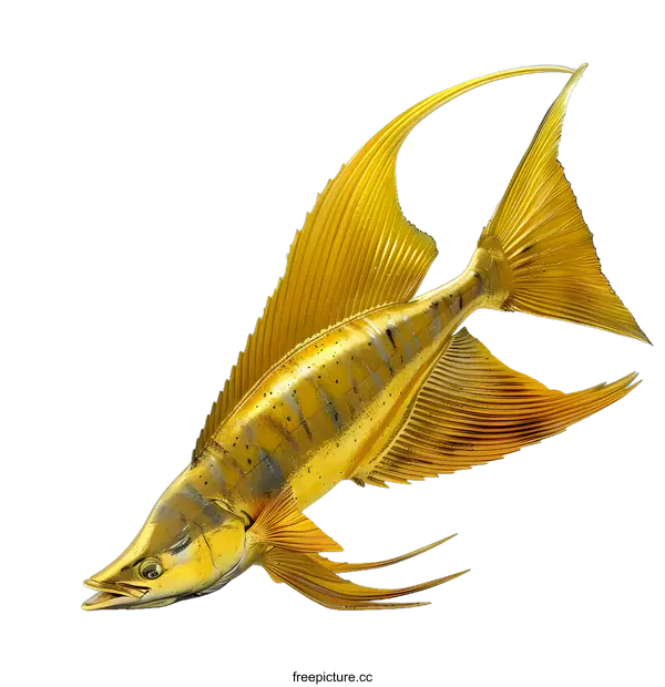 [Transparent Background PNG]A 3D rendering of a yellow fish