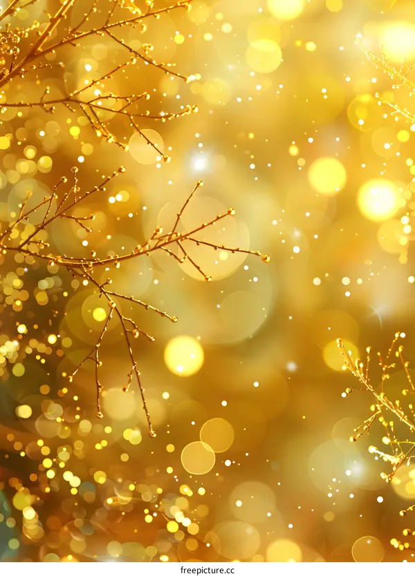 Golden branches shining in the sun