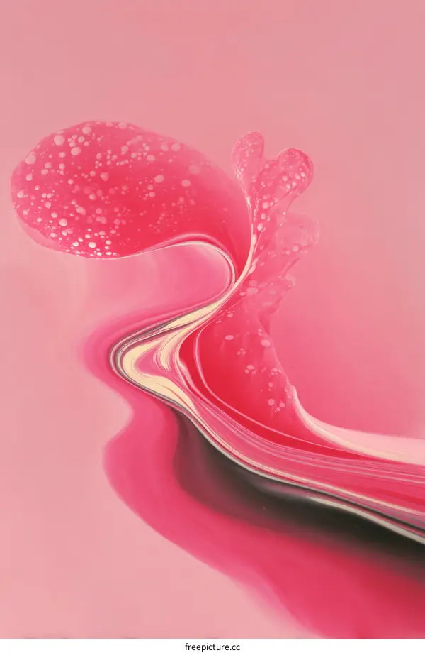 Abstract Pink Flowing Liquid Art