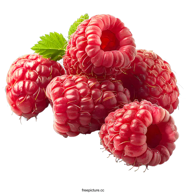 [Transparent Background PNG]A pile of fresh raspberries