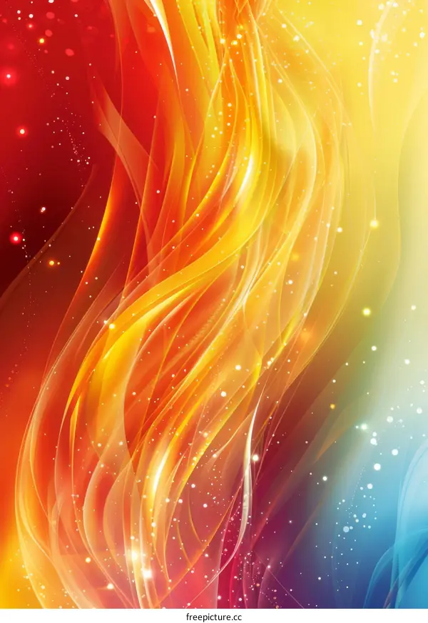 Abstract Colorful Fire Flames Background
