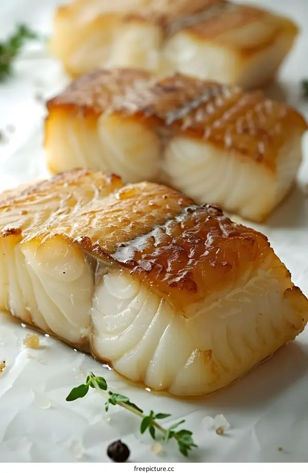 Pan-fried codfish with herbs