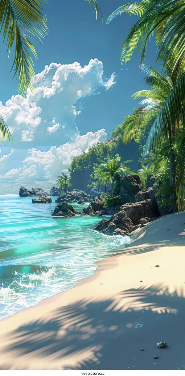 Captivating Beach with Serene Palms
