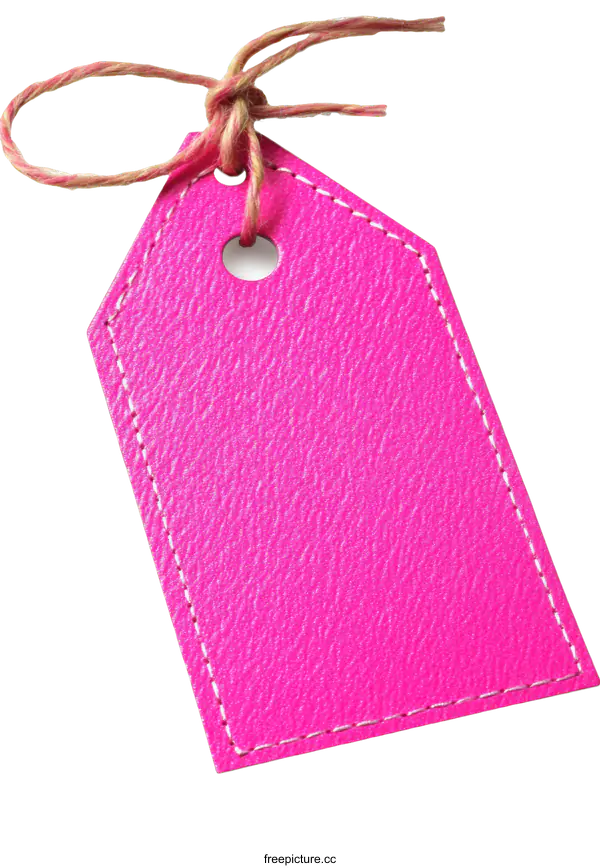 [Transparent Background PNG]Pink Tag with String Tie
