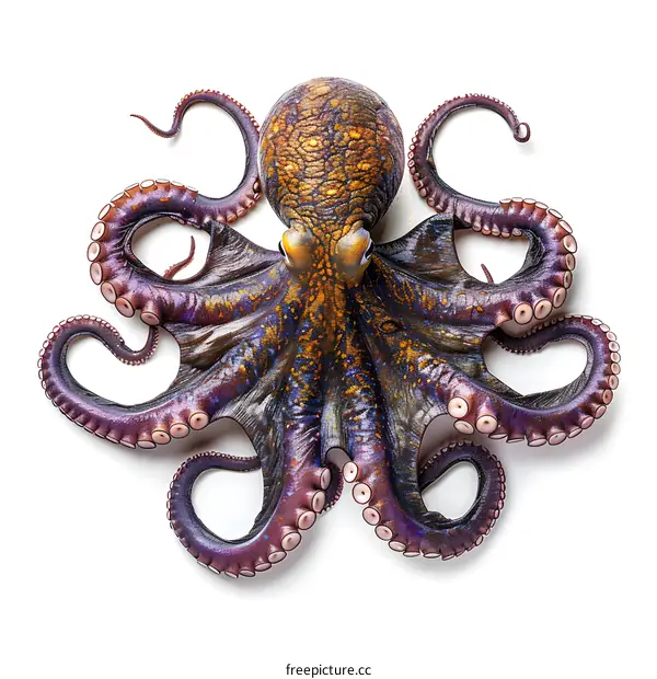 Colorful Octopus on White Background