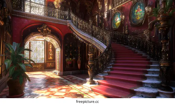 Grand Staircase in a Palace