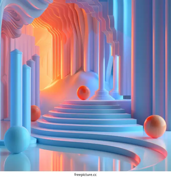 Minimalist Architectural Podium Space