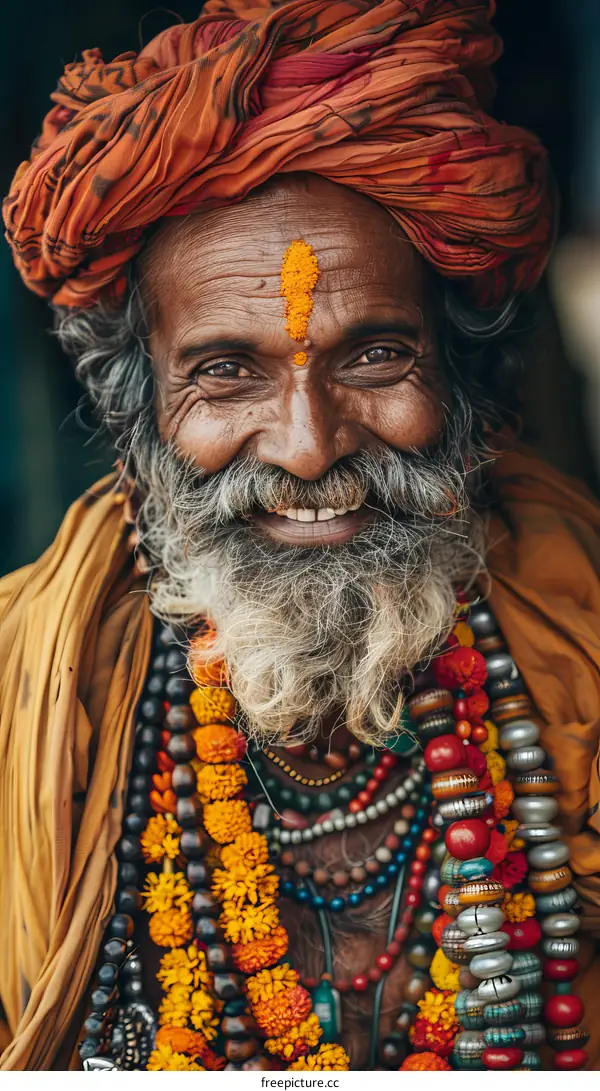 Indian Man Portrait with Traditional Attire