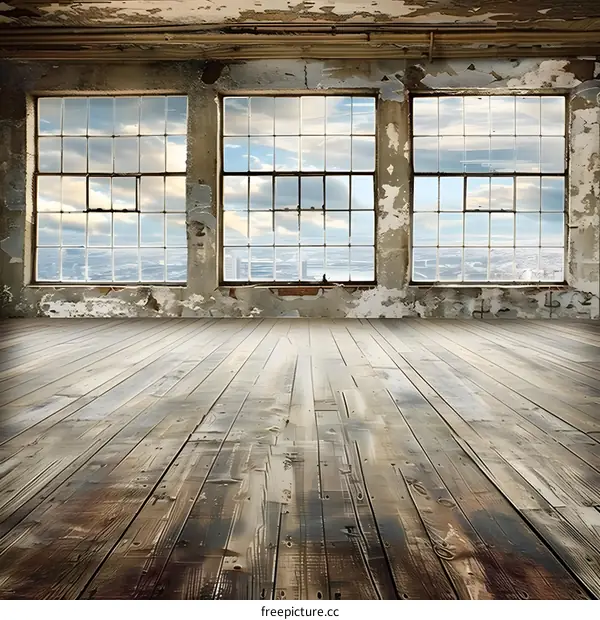 Old Abandoned Building With Windows View