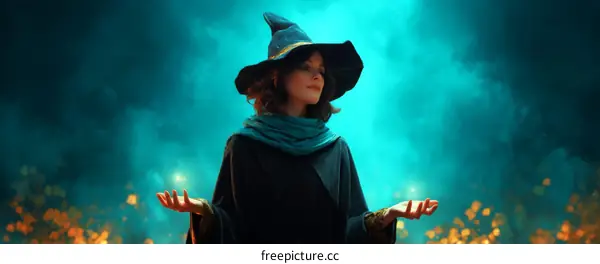 Enchanting Witch in Mysterious Setting