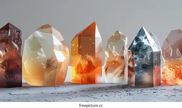 Colorful 3D Rendered Crystals