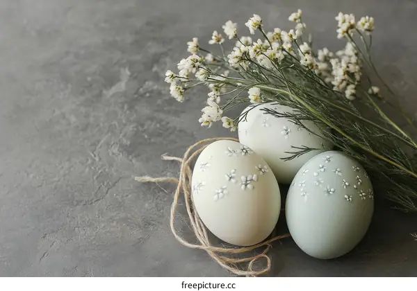 Easter Eggs Decorated with Flowers