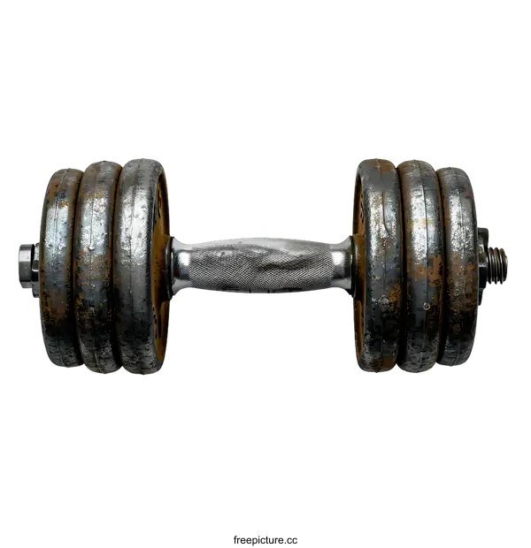 [Transparent Background PNG]Rustic old dumbbell isolated on white background