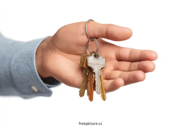 Hand Holding House Keys Real Estate Transaction