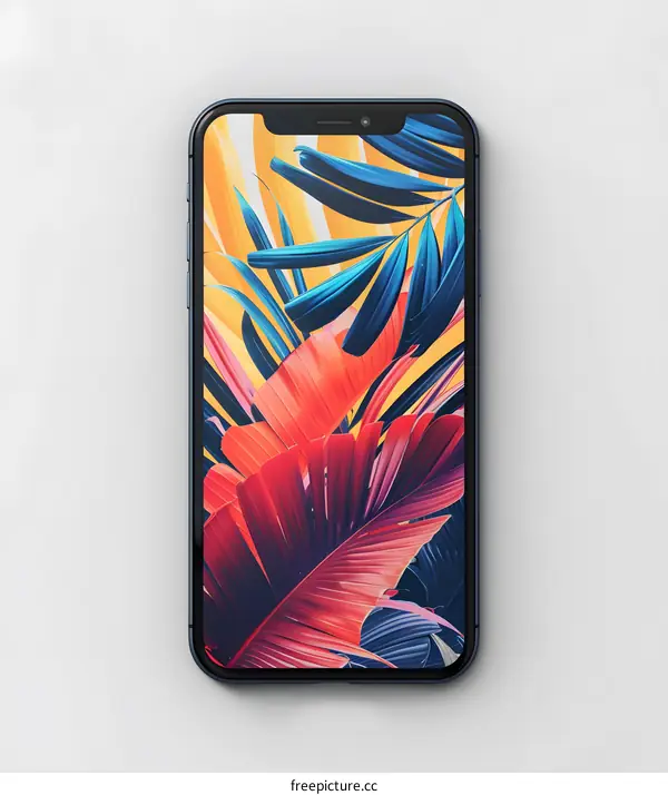 Tropical Leaves Phone Mockup