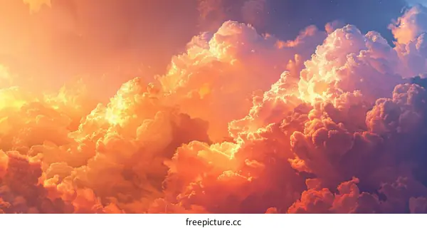 Golden Clouds and Sunlight in a Vibrant Sky